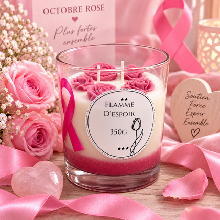 bougie octobre rose flamme despoir soutien cancer du sein