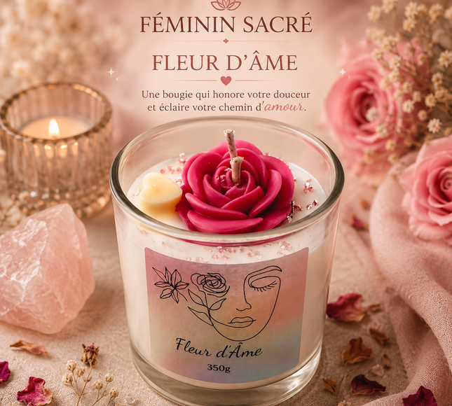Bougie parfumée Fleur de l'âme artisanale au parfum floral apaisant