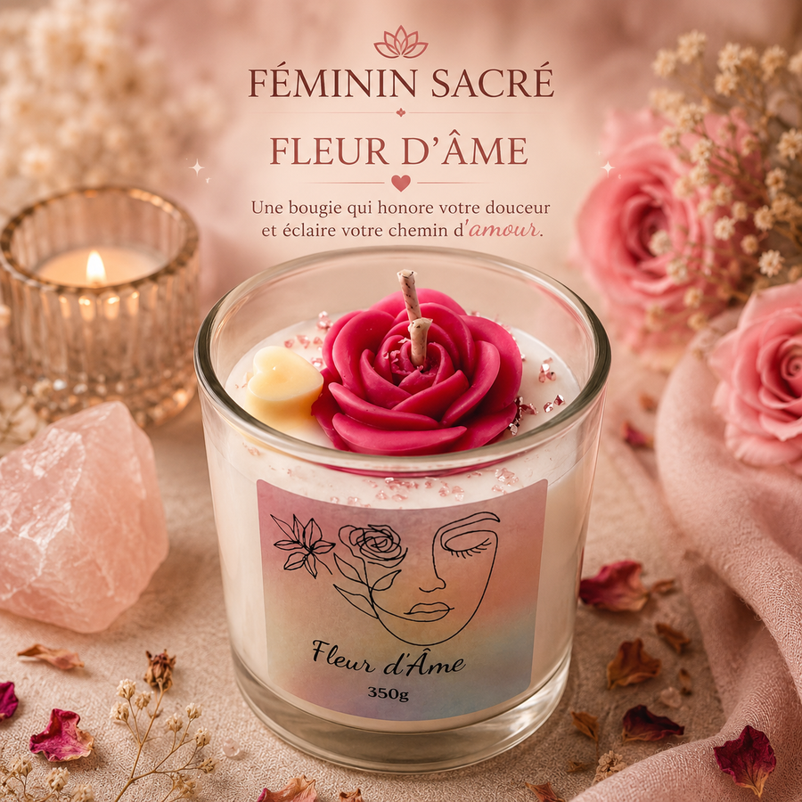 Bougie parfumée Fleur de l'âme artisanale au parfum floral apaisant