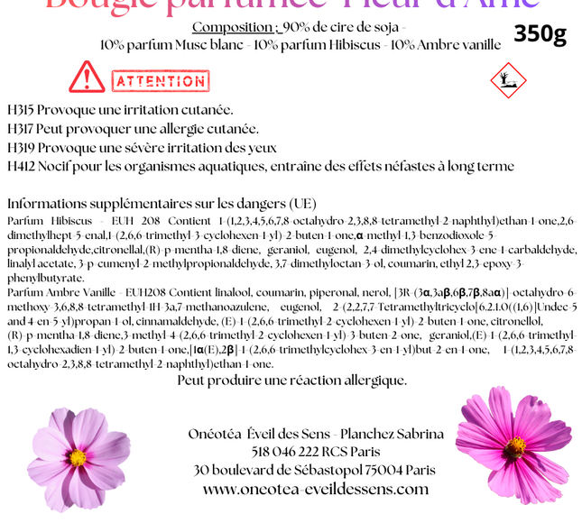 Bougie parfumée Fleur de l'âme avec parfum floral et cire de soja