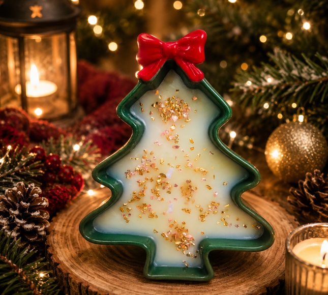 Bougie parfumée La magie de Noël parfum bûche vanille fleurs ambre