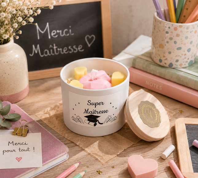 Bougie parfumée Super Maîtresse artisanale en cire de soja pour cadeau