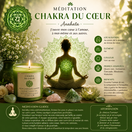 Fiole Chakra cœur en verre avec pierres vertes et bouchon en liège