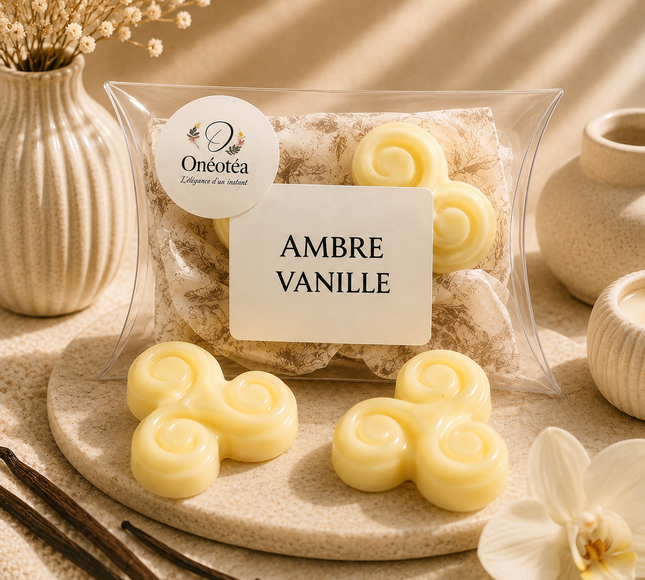 Fondant parfumé Ambre Vanille artisanal à base de cire végétale de soja