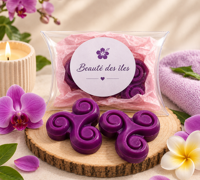 Fondant parfumé Beauté des Îles à cire de soja, parfum exotique et solaire, création artisanale Onéotéa