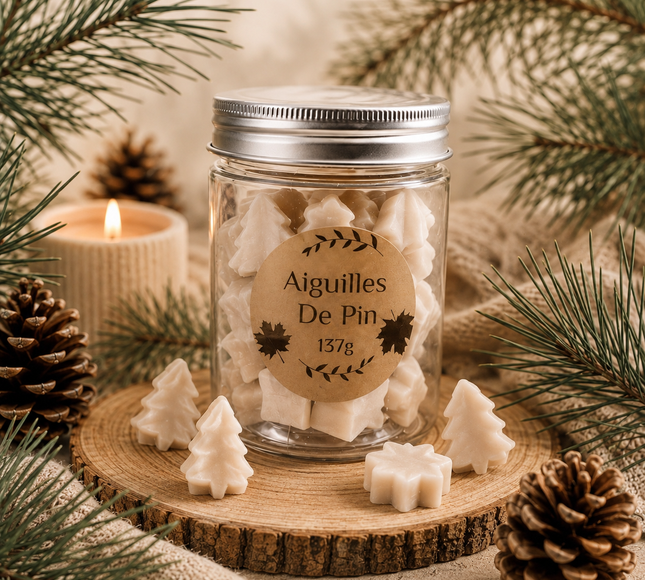 Fondants parfumés Aiguilles de Pin cire végétale artisanale ambiance naturelle