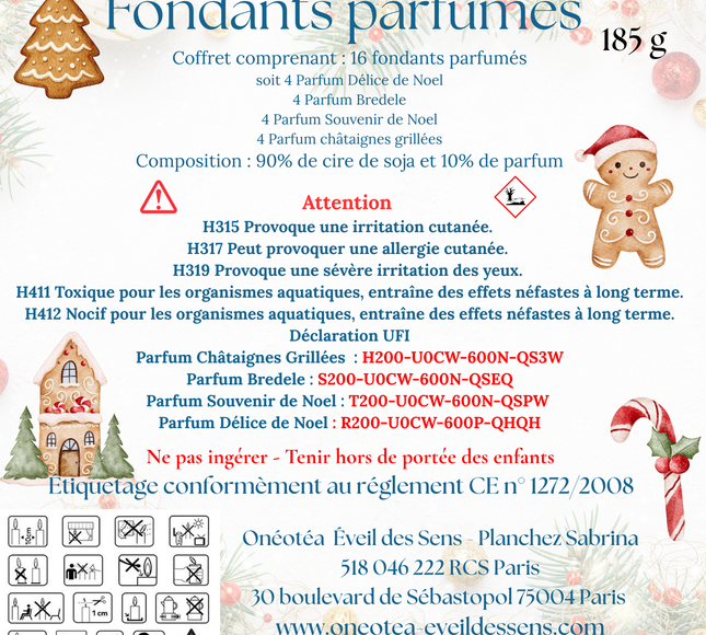 Coffret Noël fondants parfumés évasion gourmande senteurs hivernales