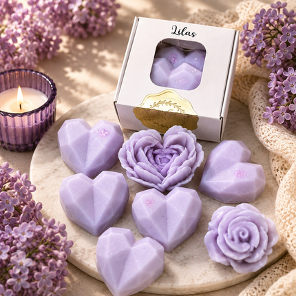 Lot de 2 fondants parfumés lilas à la cire de soja pour une ambiance florale et apaisante