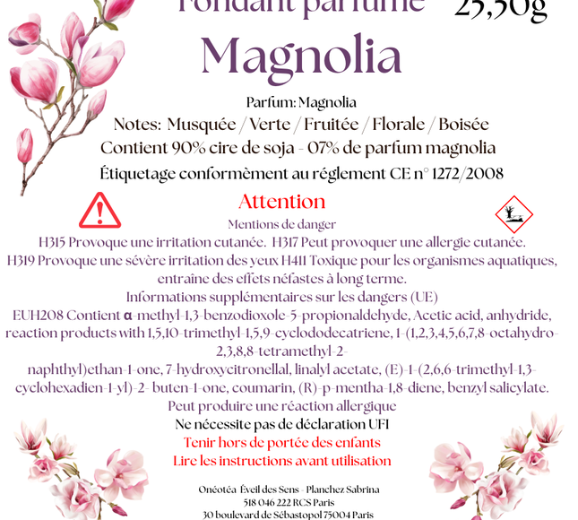 Lot de 2 fondants parfumés magnolia avec élégance florale