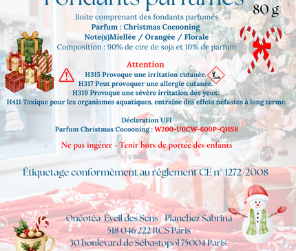 Fondants parfumés Noël Christmas Cocooning avec senteurs épicées et boisées