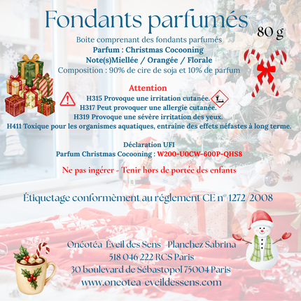 Fondants parfumés Noël Christmas Cocooning avec senteurs épicées et boisées