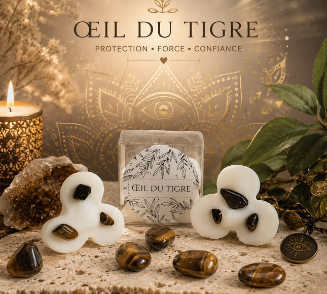 Lot de 2 fondants parfumés protection oeil du tigre ancrage et energie