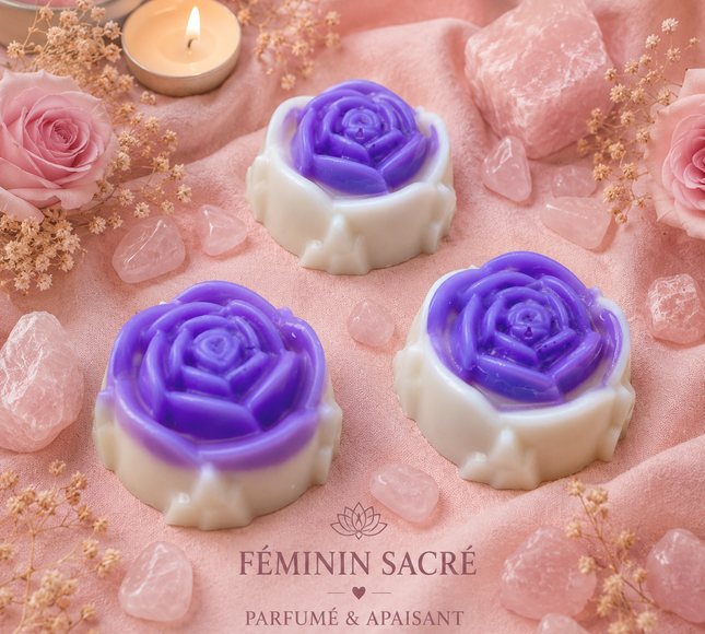Fondants parfumés quartz rose pour amour de soi et douceur émotionnelle