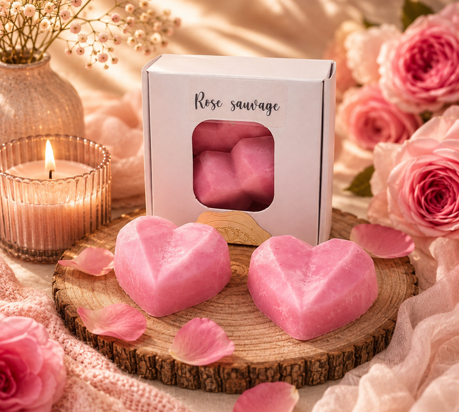 Lot de 2 fondants parfumés Rose Sauvage à la cire de soja