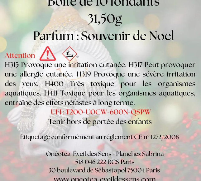 fondants parfumés souvenir de noël senteur hivernale artisanale