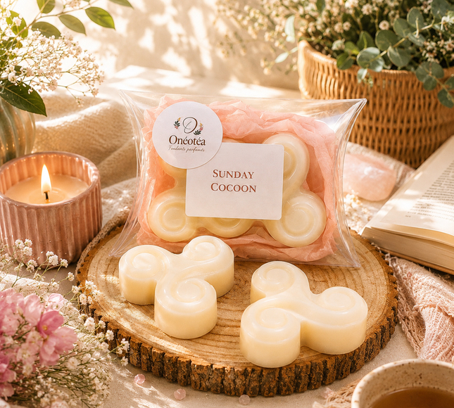 Lot de 2 fondants parfumés Sunday Cocoon parfum floral vanillé ambiance cocooning