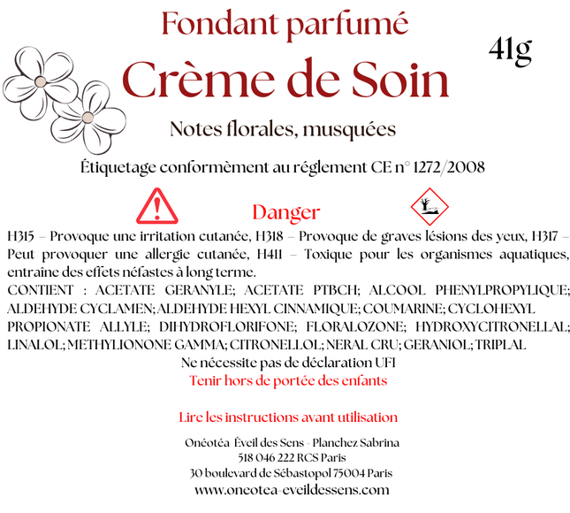 Lot de 2 fondants parfumés crème de soin avec douceur florale et musquée
