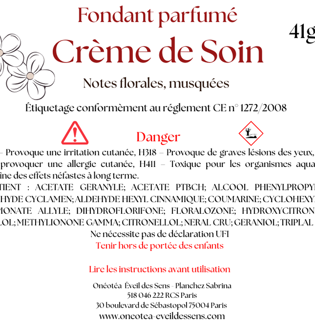 Lot de 2 fondants parfumés crème de soin avec douceur florale et musquée