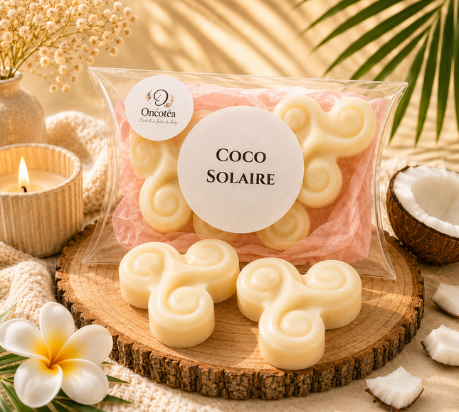 Lot de 3 fondants parfumés Coco Solaire artisanal douceur tropicale