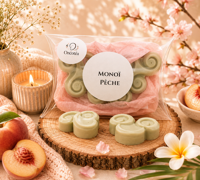 lot de 3 fondants parfumés monoï pêche solaire et fruité